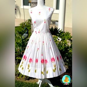 🌹Vintage light cotton dress Roses